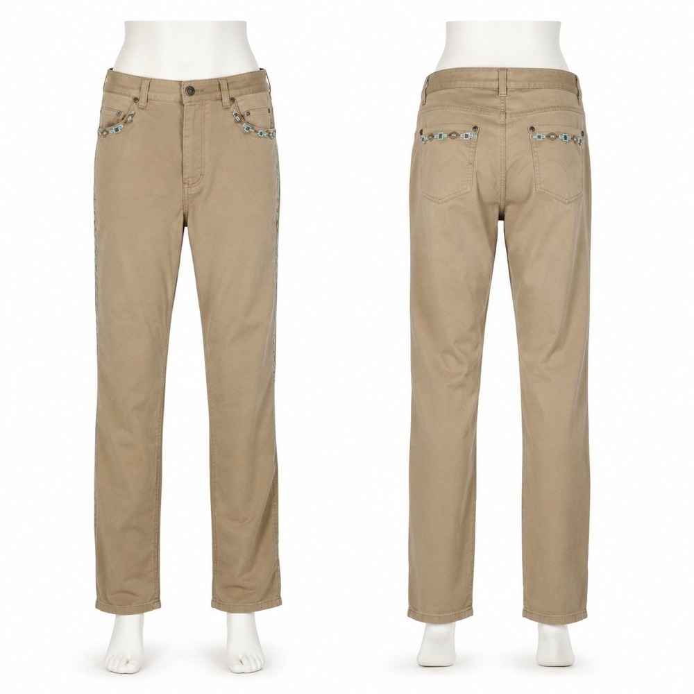 Lauren Jeans Co Ralph Lauren Women's 8 Tan Khaki Straight Leg Pants 5 Pocket